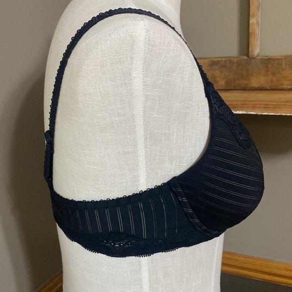 Ambrielle Myatique black & tan sheer stripe EXTREME Push up bra size 36C - Picture 3 of 8